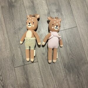 Knit Fawn Deer Stuffies Elliot and Violet
